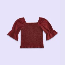 Pantaloons Junior Mineral Red Cotton Regular Fit Top-image-56