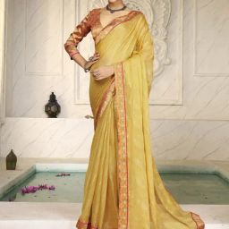 Saree Mall Yellow Woven Saree With Unstitched Blouse-image-43