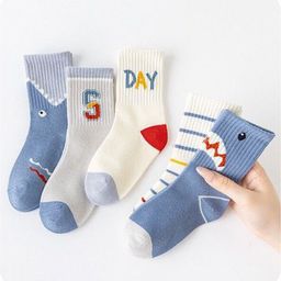 KIDOfash Boys Pack Of 5 Printed Above Ankle-Length Socks-image-7