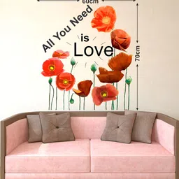 LANSTICK Brown & Red Flower With Love Wallsticker-image-57