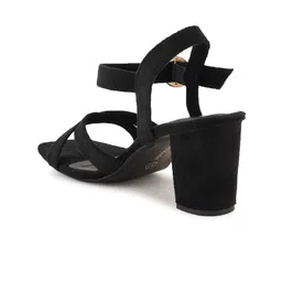 ZENVO Cross Strap Backstrap Open Toe Block Heels image 4