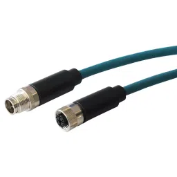 BULGIN LIMITED SENSOR CORD, 8P M12 PLUG-RCPT, 10M, PXPTPU12FIM08XFB100PU-46