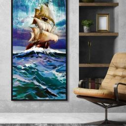 999Store Printed Blue Canvas Wall Art-image-7