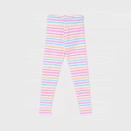 Fame Forever by Lifestyle Kids Multicolor Cotton Striped Leggings-image-55