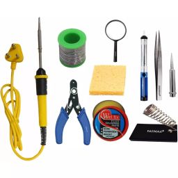 Fadman Beginner Basic 10 In 1 Soldering Iron Kit Copper, Iron & Nickle Corded 25 W with Solder Wire, Cutter-45