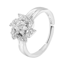 Moneekar Jewels Platinum-Plated Cubic Zirconia Stone-Studded Finger Ring-15