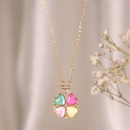 DressBerry Floral Shape Chain Necklace-image-3