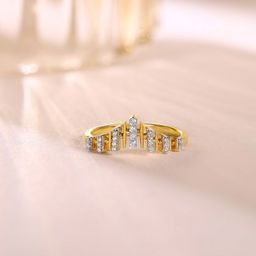 Mia by Tanishq Women 14KT Radiant Horizon Gold & Diamond Finger Ring -1.8g-image-8