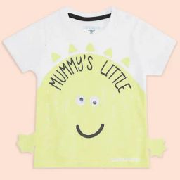 Pantaloons Baby Yellow & White Cotton Printed T-Shirt-picture-19