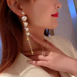 Celestique Pearls Spherical Shaped Korean Drop Earrings-55
