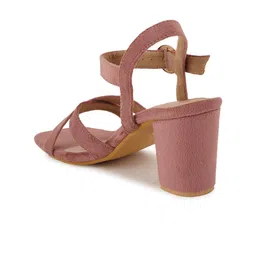 ZENVO Cross Strap Backstrap Open Toe Block Heels image 4