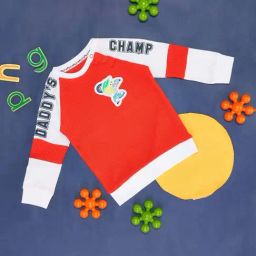 Pantaloons Baby Red & White Cotton Cut N Sew Full Sleeves T-Shirt-image-98