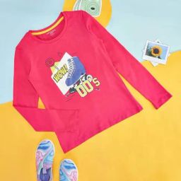 Pantaloons Junior Fuchsia Pink Cotton Printed Full Sleeves T-Shirt-image-54