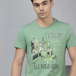 U.S. Polo Assn. Denim Co. Graphic Printed Pure Cotton Slim Fit T-shirt-image-92