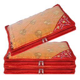 Kuber Industries Red Set of 3 Regular Multi-Utility Organisers-3