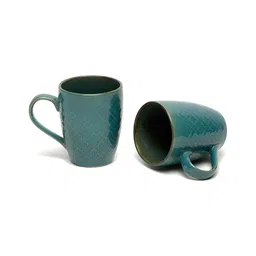 Arrabi Green & Gold-Toned Textured Ceramic Glossy Mugs Set of Cups and Mugs image 4