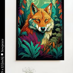 SOWPEACE Orange & Blue 1 Piece Canvas Birds and Animals Wall Paintings-image-96