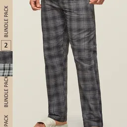 XYXX Men Pack Of 2 Checked Lounge Pants-image-50
