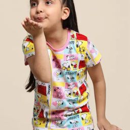 Kidsville Multicolor Cotton Printed T-Shirt-image-98