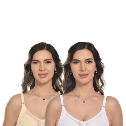FIMS White & Beige Full Coverage Everyday Bras - Pack Of 2-picture-5