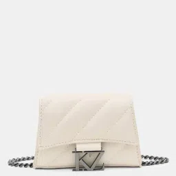 Kazo Off White Quilted Extra Small Shoulder Bag-image-25