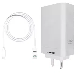 Loire Flash SuperVooc Mobile Adapter 100 W with USB to Type-C Charging Cable, White-16