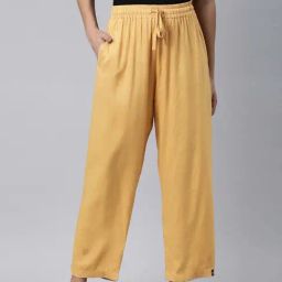 TWIN BIRDS Beige Mid Rise Palazzos-image-53
