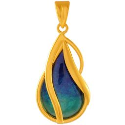 P.C. Chandra Jewellers 22k Yellow Gold Uniquely Designed Blue & Green Detailing Pendant-image-38