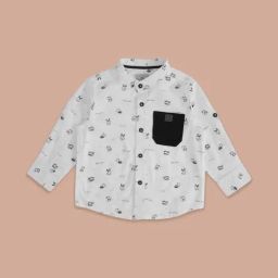 Pantaloons Baby White Cotton Printed Full Sleeves Shirt-picture-29