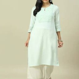 Rangriti Sage Green Embroidered Straight Kurta-picture-35