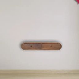 Artisan Furniture Brown Wood Wall Mounted Chestnut Console Table-image-51