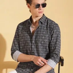 HERE&NOW Men Slim Fit Opaque Printed Casual Shirt-picture-18
