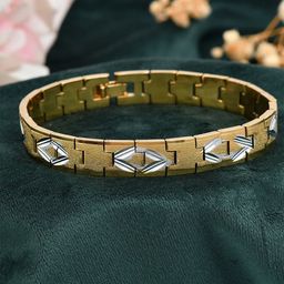 VOJ Men Brass Gold-Plated Link Bracelet-picture-31