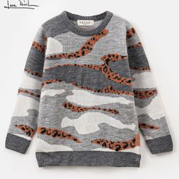 Arias Acrylic Knit Full Sleeve Pullover with All Over Jacquard Design - Multicolor-image-22