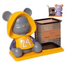 FunBlast Pen Stand Desk Organizer with Teddy Piggy Bank (Assorted Color)-picture-15