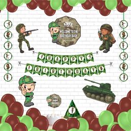Untumble Military Theme Birthday Decoration Paper Fan Kit for Kids - Pack of 56-image-91
