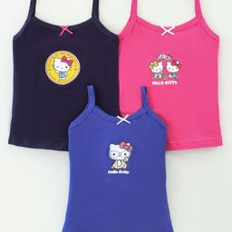 Bodycare Cotton Knit Sleeveless  Slips With Hello Kitty Print Pack of 3 - Multicolor-image-88