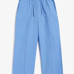 Campana 100% Cotton Solid Trousers - True Blue-image-57