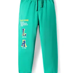 Pine Kids Knit Full Length Lounge Pant With Text Print - Sea Green-picture-7