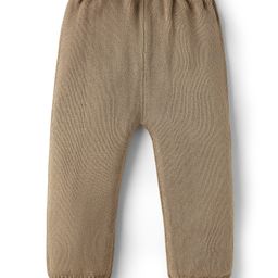 Babyhug Knit Full Length Solid Color Fleece Pant - Beige-image-85