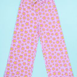 Kiddopanti Cotton Knit Floral Printed Pajama - Lilac-image-54