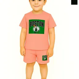 R Cube Kids Pack Of 2 Printed Pure Cotton T-Shirts With Shorts-99