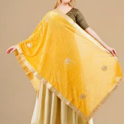 Karthav Fashion Embroidered Velvet Dupatta with Gotta Patti-image-65