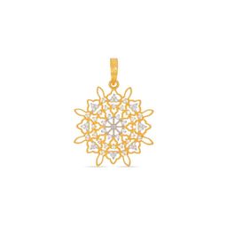 BHIMA Women 22 Kt BIS Hallmark 916 Purity Fancy Flower Stone Pendant-image-16