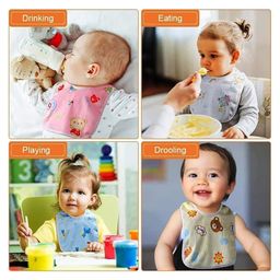 JOY BUZZ Joy Buzz Waterproof Feeding Bibs with Snap Button Closure Printed Pack of 10- Multicolor image 4