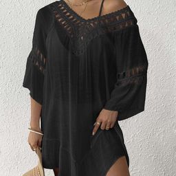JC Mode Self Design V Neck Swimwear Cover Up Top-picture-47