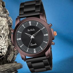 Relish Men Round Dial & Stainless Steel Straps Analogue Watch RE-NW2028-image-49
