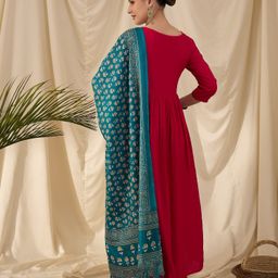 InWeave Women Regular Kurta with Trousers & With Dupatta image 4