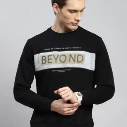 Monte Carlo Black Cotton Regular Fit Printed Sweatshirt-42