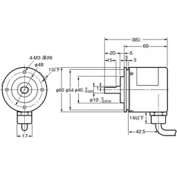 Omron Absolute Type Rotary Encoder, E6F-AG5C-C 256P/R 2M image 2